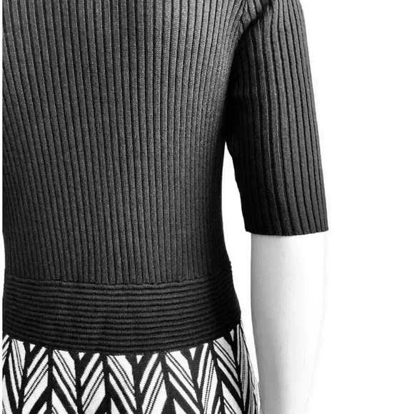 CANDIE'S vintage sweater choker dress Chevron stripe fit and flare women medium - Picture 10 of 13